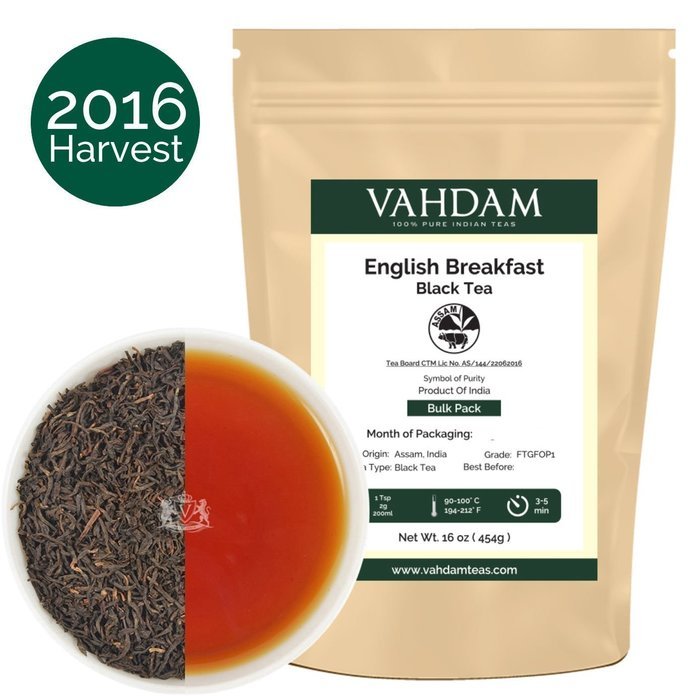 Assam Tea Leaves from India (225 Cups), 2016 Second Flush Season Harvest, World's Best Black Tea, Rich & Malty... N2