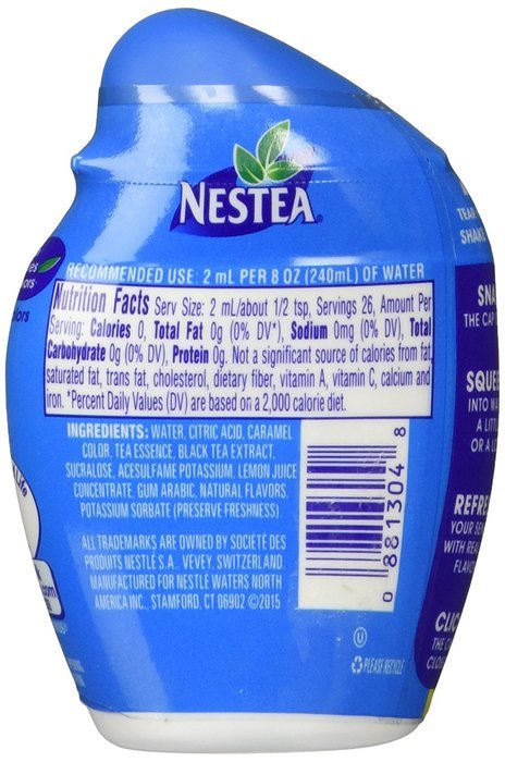 Nestea, Iced Tea, Liquid Water Enhancer, 1.76oz Container (Pick Flavor) (Pack of 3) (with Lemon Flavoring) N2