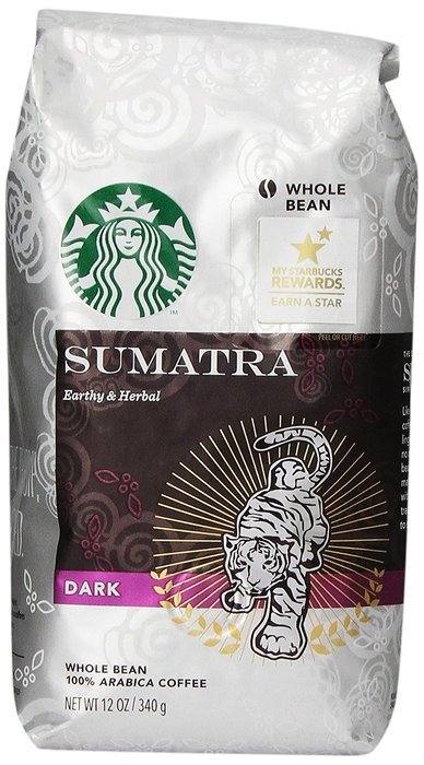Starbucks Sumatra Whole Bean Coffeee, 12 oz