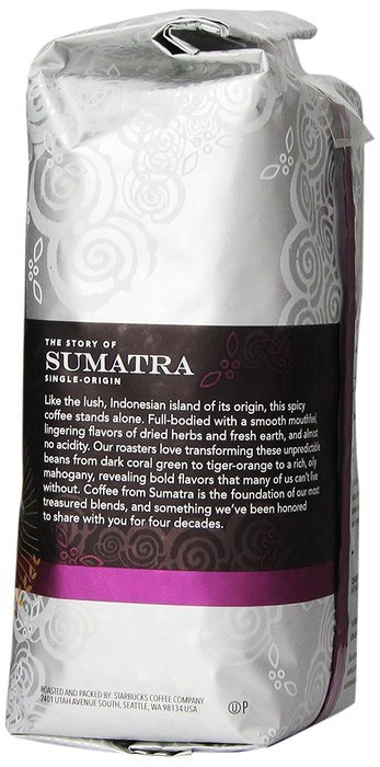 Starbucks Sumatra Whole Bean Coffeee, 12 oz N2