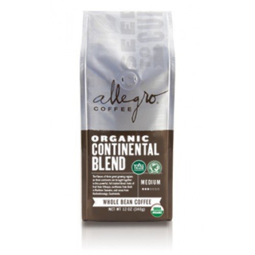 Allegro Whole Bean Coffee, 2-12oz Bags (Organic Breakfast Blend) N17