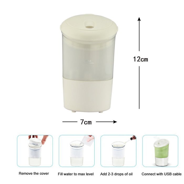 Color You Car Essential Oil Diffuser USB Air Refresher Cool Mist Humidifier with 7 Color Mood Light for Vehicle... N6