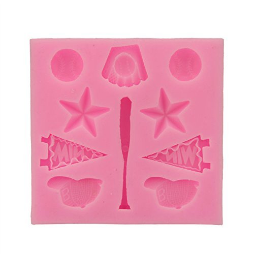 Mr.S Shop 3D Baseball Hat Baseball Bat Baseball Silicone Mold Fondant Chocolate Biscuit Candy Mold DIY Baking... N4