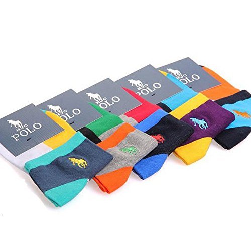 5Pair/Lot Polo Men Socks Colorful Casual Socks 5 Minutes of Yin and Yang Bottom Socks