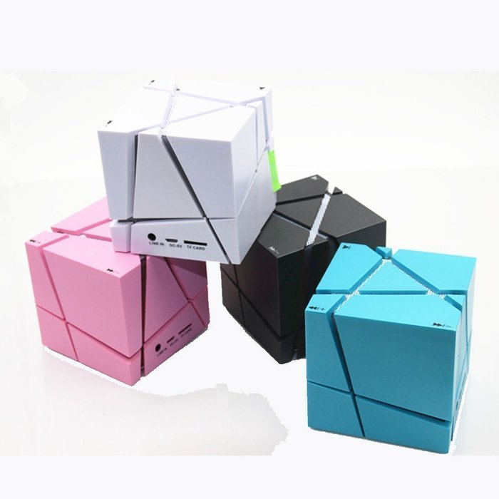 Dlisten Cube Ultra-Portable LED Lighting Wireless Bluetooth Speaker, Powerful Sound with Build-in Microphone,...