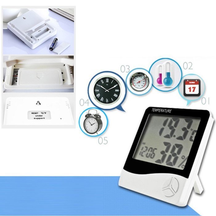 Sizet HTC-1 Digital LCD Indoor Outdoor Thermometer Hygrometer Accurate Temperature Meter N3