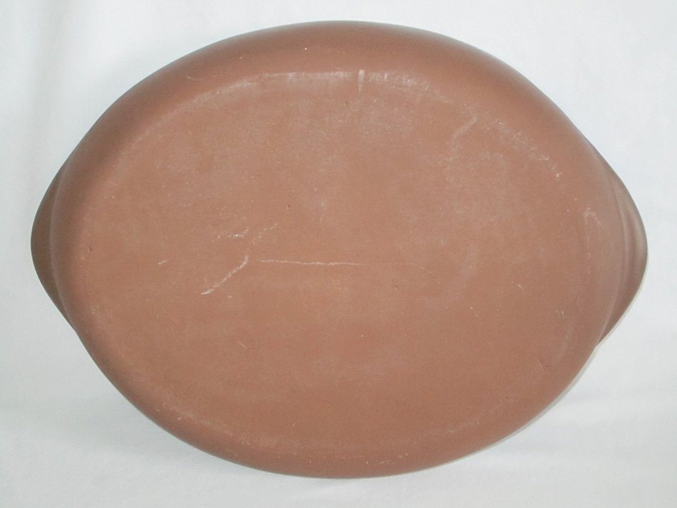 Vintage PETER POTS Light Blue Oval Pottery Stoneware Platter