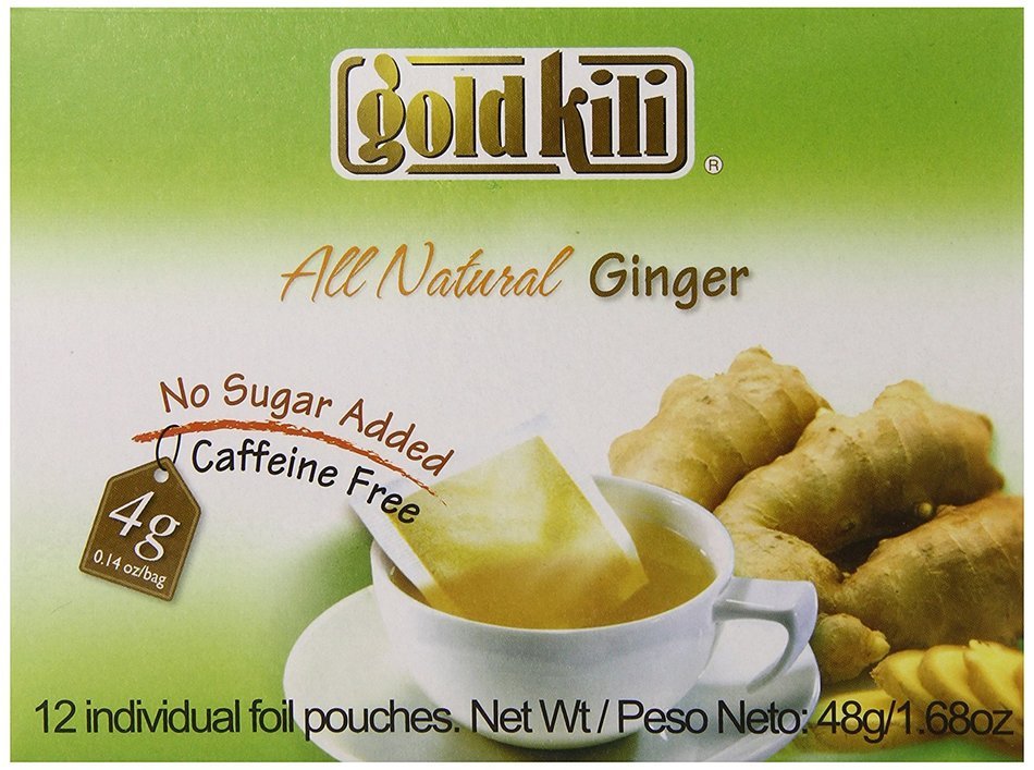 Gold Kili All Natural Ginger Beverage Brewing Bags, 1.68-Ounce Boxes (Pack of 6)