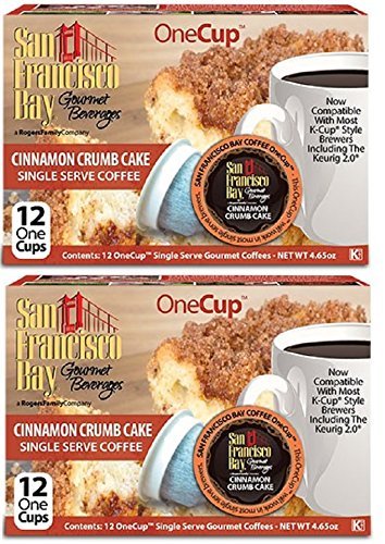 San Francisco Bay Cinnamon Crumb Cake 24 ONE CUPS for Keurig K-Cup Brewers