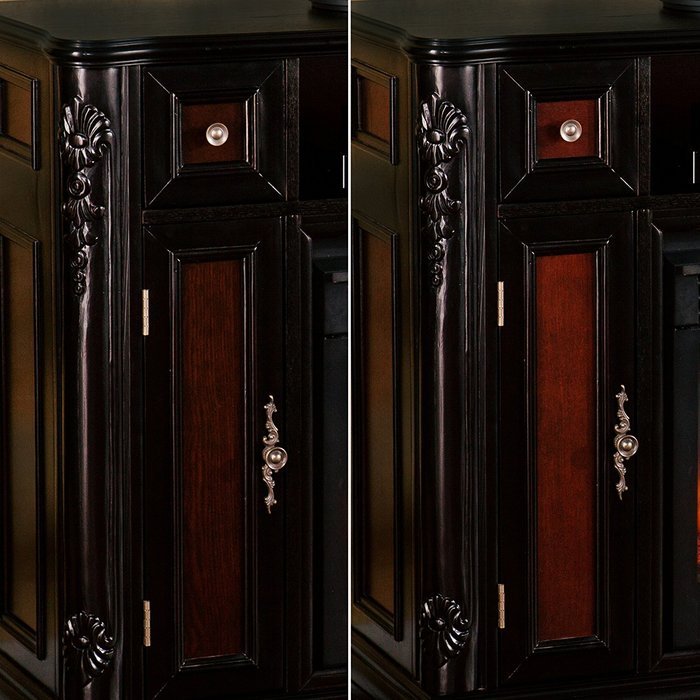 Marianna Media Fireplace - Ebony w/ Reversible Dark Antique N10