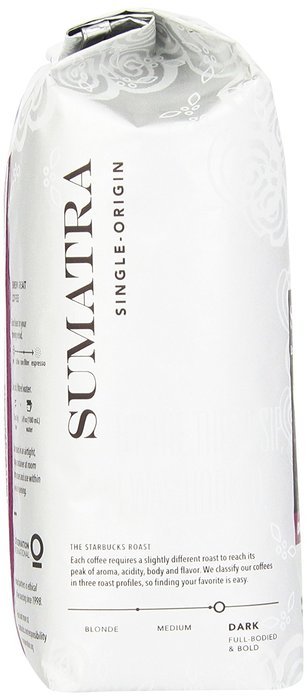 Starbucks Sumatra Whole Bean Coffeee, 12 oz N4