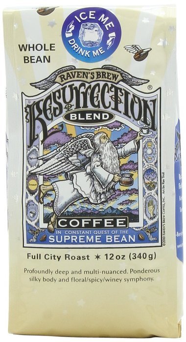 Raven's Brew Whole Bean Resurrection Blend,Full City Roast 12-Ounce Bags (Pack of 2) N2