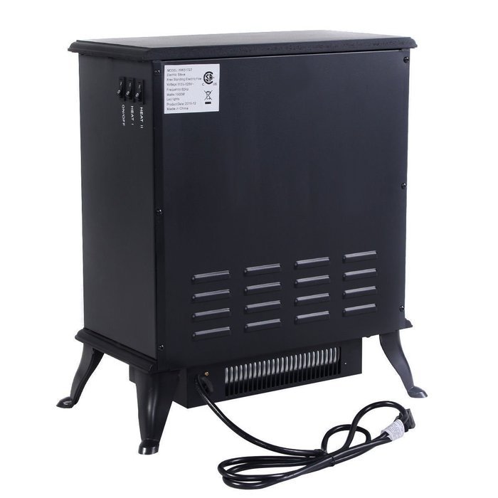 Giantex Free Standing Electric 1500W Fireplace Heater Fire Flame Stove Wood Adjustable