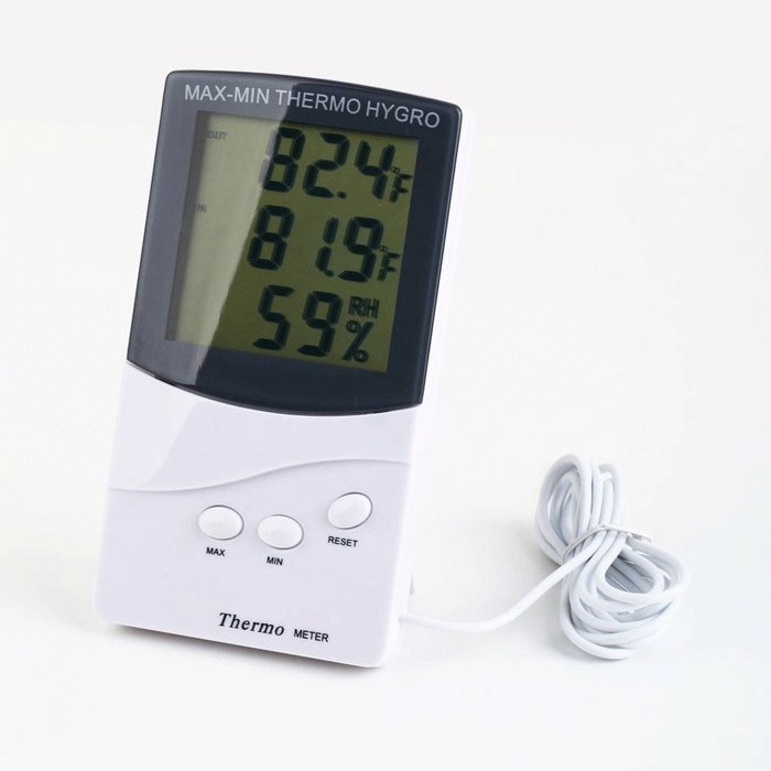 LCD Display Digital Thermometer Hygrometer with Dual Sensors - Indoor/ Outdoor Max-Min Thermo Hygro - Portable... N7