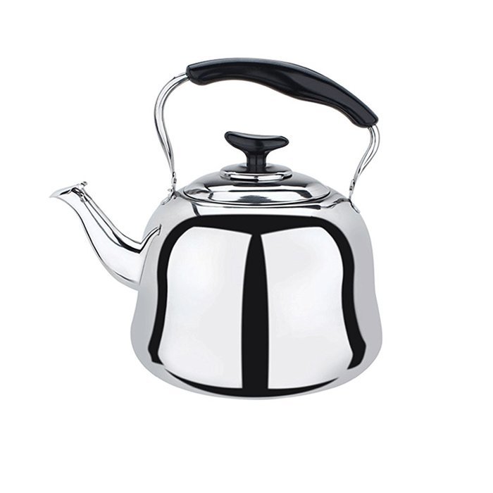 Stainless Steel Whistling Teakettle Teapot Cookware Silver Tone (4L) N3