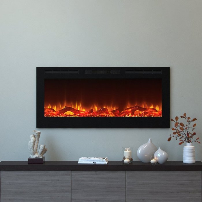 Moda Flame 50" Cynergy Log Built-in Smokeless Wall Mounted Electric Fireplace N6