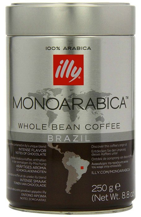Illy Monoarabica Whole Bean, Single Origin Brazil Coffee Beans 8.8 Ounce