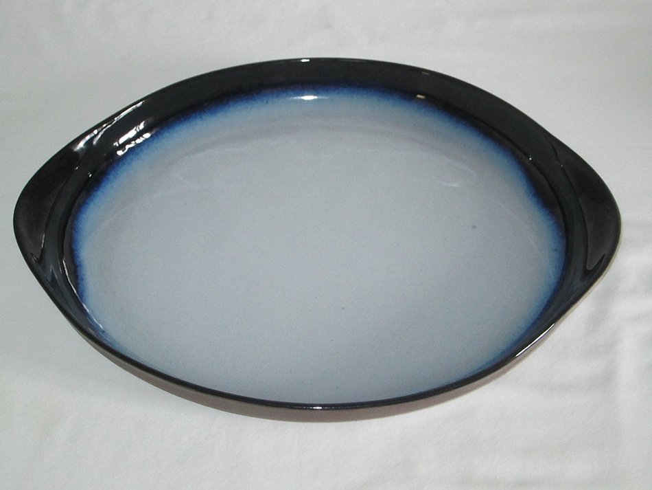 Vintage PETER POTS Light Blue Oval Pottery Stoneware Platter N2