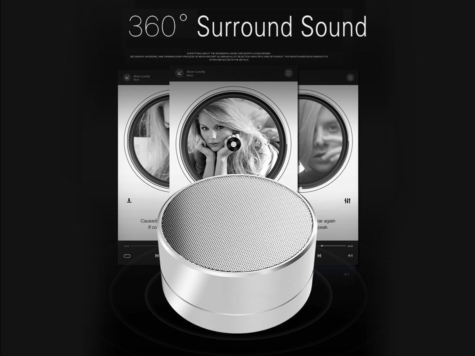 LinDon-Tech Portable Speakers - Super Mini Metal Desk Wireless Powerful Sound Portable Bluetooth Speaker with... N16