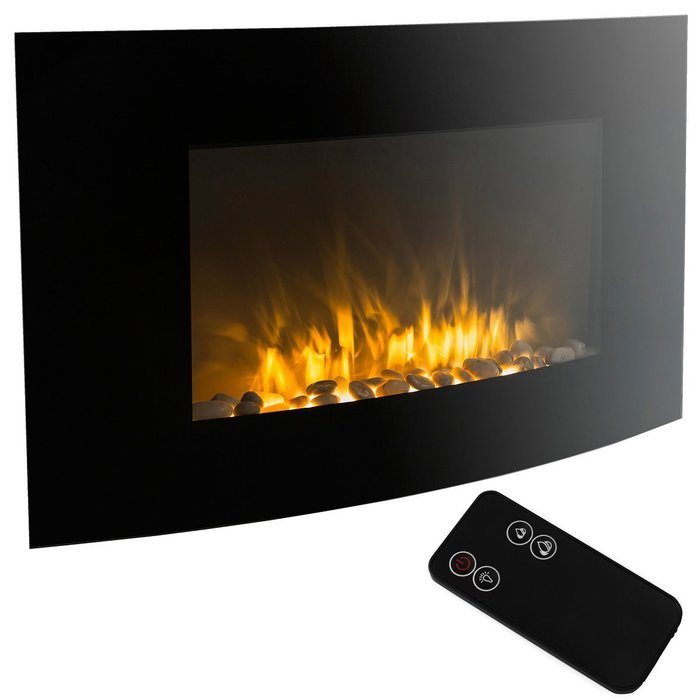 XtremepowerUS Wall Mount Electrical Fireplace Insert Embedded With Realistic Flame (35" Wall Mount) N5