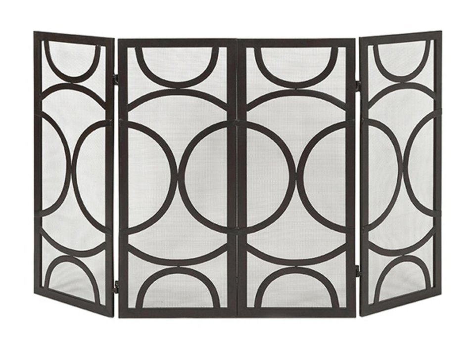 29.25" Waverly Modern Circular Iron Art Deco Fireplace Screen