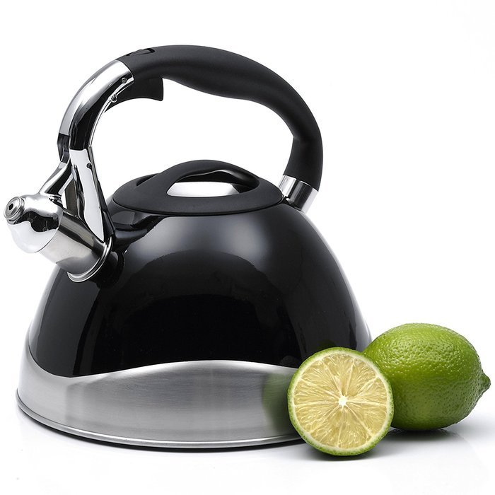 Creative Home Crescendo Whistling Tea Kettle, 3.1-Quart, Black N5
