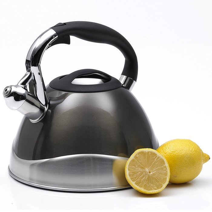 Creative Home Crescendo Whistling Tea Kettle, 3.1-Quart, Black N7