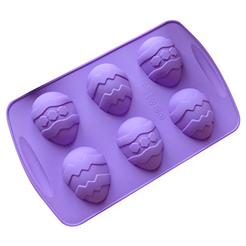 6 Hole Egg-shaped Silicone Cake Mold Pan 10.4"x6.4"x0.98" Color At Random