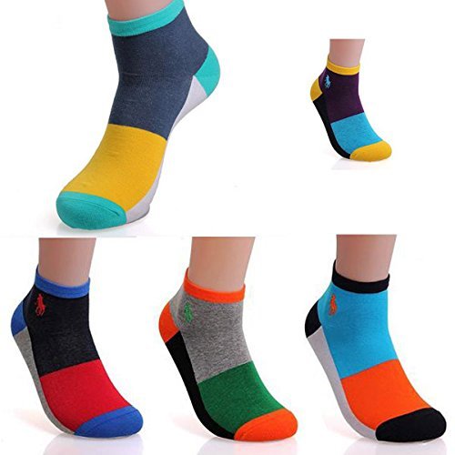 5Pair/Lot Polo Men Socks Colorful Casual Socks 5 Minutes of Yin and Yang Bottom Socks N6