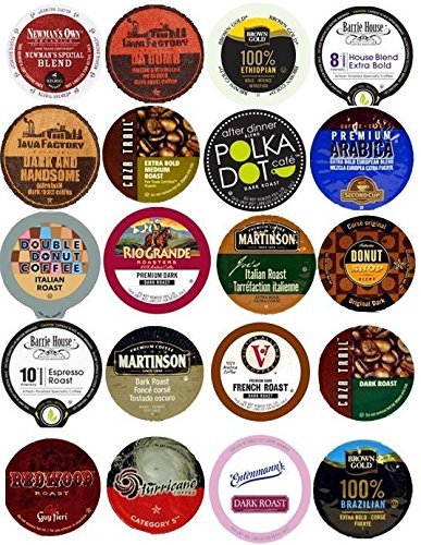 20 K Cup Variety - Dark and / or Bold Flavors Only - No Flavored Coffee - Delicious Intense Roasts