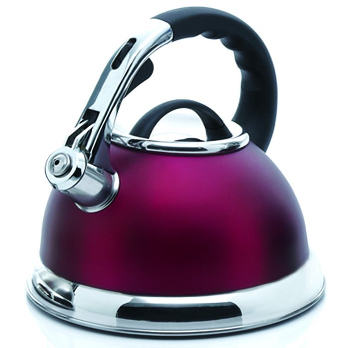 Creative Home 77034 Camille Stainless Steel Whistling Tea Kettle, 3-Quart, Opaque Blue N8