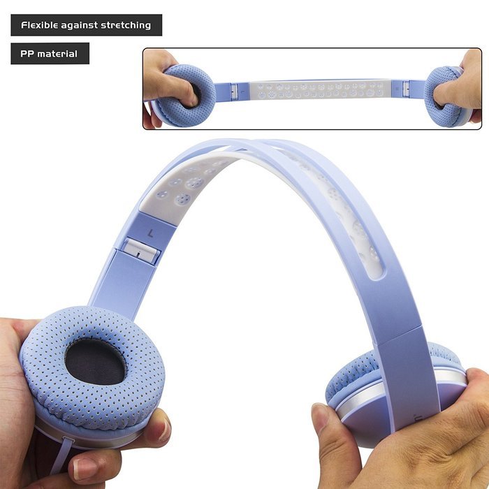 Lightweight Foldable Headphones Adjustable Headband Headsets with Microphone and volume control 3.5mm for kids... N24