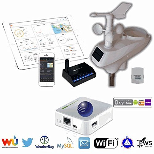 Ambient Weather WS-1400-IP-WEATHERBRIDGE OBSERVER Solar Powered Wireless Internet Remote Monitoring Weather Station... N3