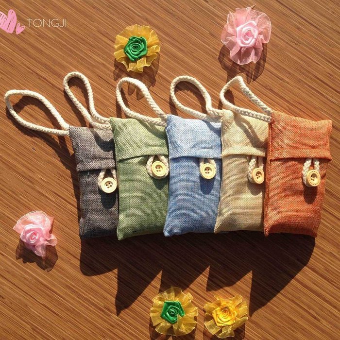 TONGJI Natural Air Purifying Bamboo Charcoal Deodorizer Bag Portable Air Freshener for Fridge, Freezers, Closet...
