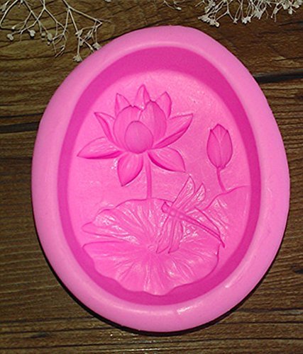 Design 364 Oval Shape Lotus Silicone Mold, 3D Fondant Mold,Soap Mold,Chocolate Mold,Cake Tool N2