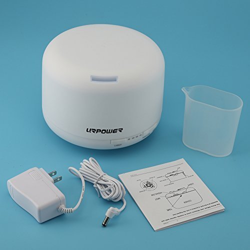 500ml Aroma Essential Oil Diffuser,URPOWER? Ultrasonic Air Humidifier with 4 Timer Settings 7 LED Color Changing... N2