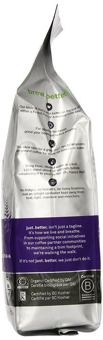 Ethical Bean Coffee Decaf, Dark Roast, Whole Bean, 12-Ounce Bag N14