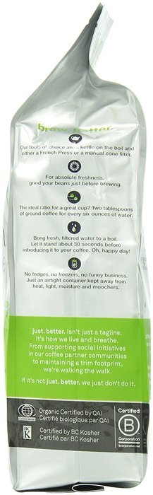 Ethical Bean Coffee Decaf, Dark Roast, Whole Bean, 12-Ounce Bag N16