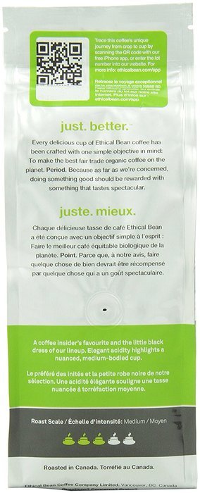 Ethical Bean Coffee Decaf, Dark Roast, Whole Bean, 12-Ounce Bag N17