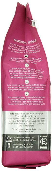 Ethical Bean Coffee Decaf, Dark Roast, Whole Bean, 12-Ounce Bag N18