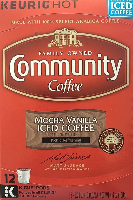 Community Mocha Vanilla Iced Coffee K-Cups, Pack of 12