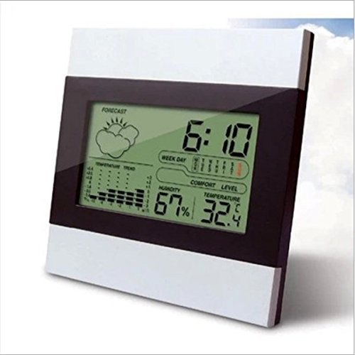 17BUY Wireless Digital LCD Indoor Humidity Monitor Thermometer Hygrometer with Alarm Clock Calendar Function N3