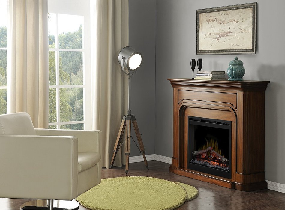 Dimplex DFP26-1339BW Dawson 45.7-Inch Tall by 52.5-Inch Wide Electric Fireplace Mantel, Burnished Walnut