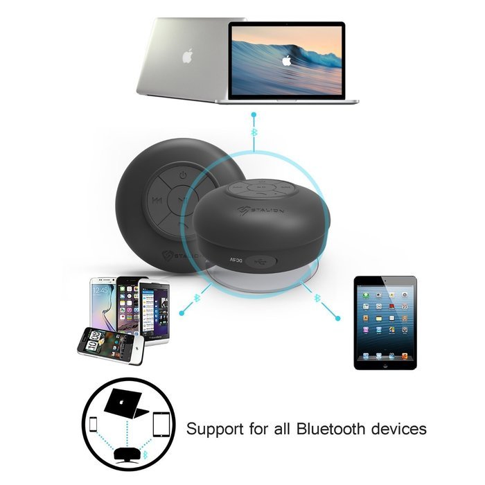 Stalion SS-SHWR-BTBLU Waterproof Bluetooth Portable Audio System (Cyan Blue) N28
