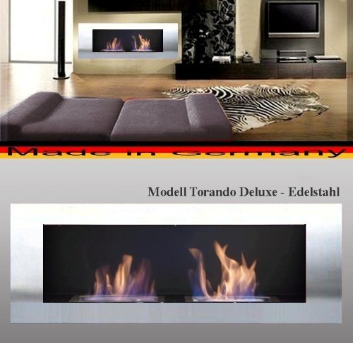 Fireplaces Manufacturer Mierzwa (DF-Shopping, Germany) Bio Ethanol Fire Place Model Tornado Deluxe Silver
