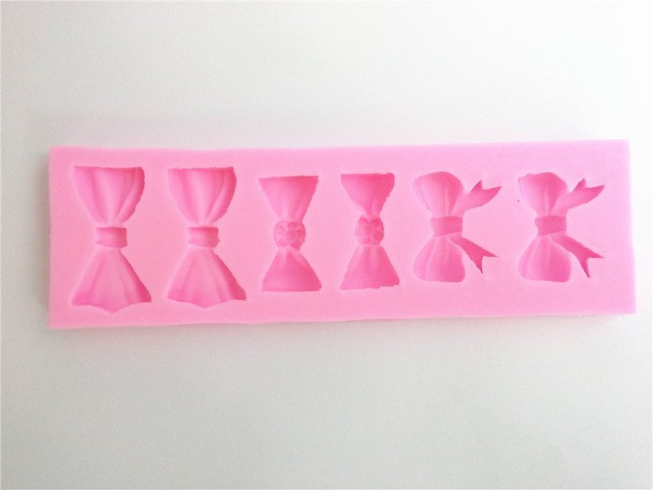 Wocuz W0510 2 Bows Jelly Pudding Candy Making Silicone Mold Cake Decoration Mould Fondant Chocolate Small Pastry...