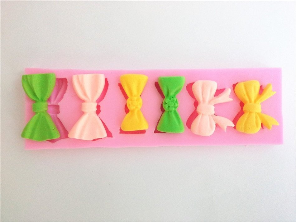 Wocuz W0510 2 Bows Jelly Pudding Candy Making Silicone Mold Cake Decoration Mould Fondant Chocolate Small Pastry... N2