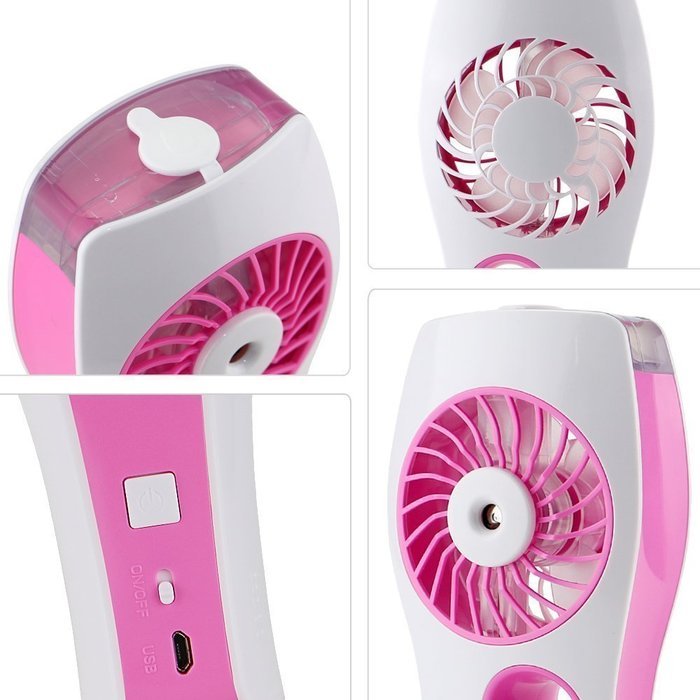 LIPPO Handheld USB Fans Mini Misting Cooling Fan USB Recharge Spraying Air Fan Humidifier Diffuser (Green) N16