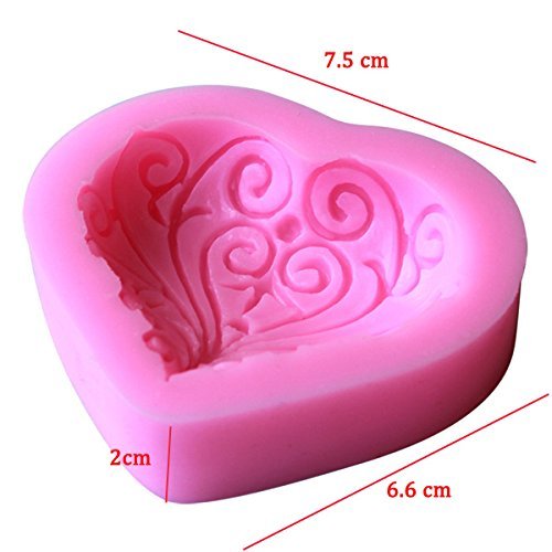 "dipshop 3D Love Shape Silicone Lace Mold Chocolate Candy Jello Mould Cake Decorating Tools" shopping N3