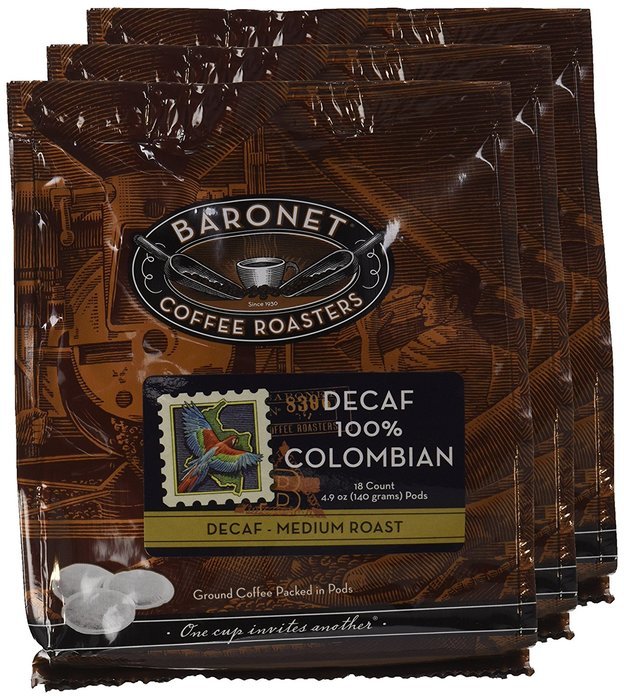 Baronet Coffee Decaf Colombian Coffee Pods, 54 Count N3